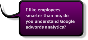 I like employees smarter than me, do you understand Google adwords analytics?
